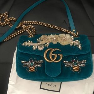 COPY - Gucci rhinestone limited addition bee teal marmont